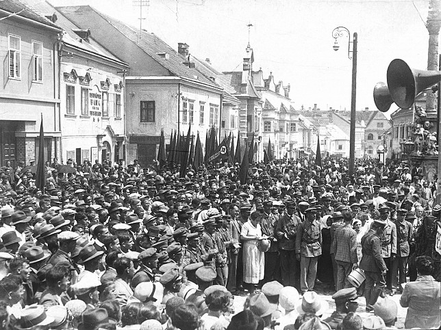 Eisenstadt, Schutzbundaufmarsch, Hauptplatz, 1932