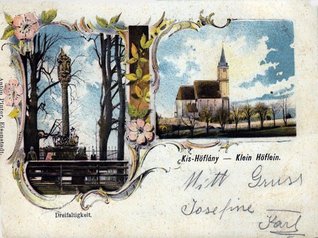 Kleinhöflein, Kirche und Dreifaltigkeitsäule